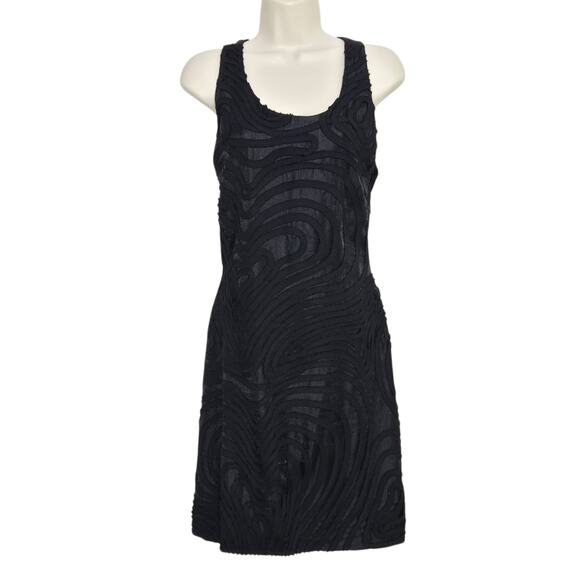 Samuel Dong Mini Dress Size Small Black Bodycon Fitted Embroidered Sleeveless - Picture 1 of 8
